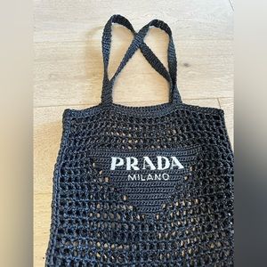 Prada Rafia Tote black
